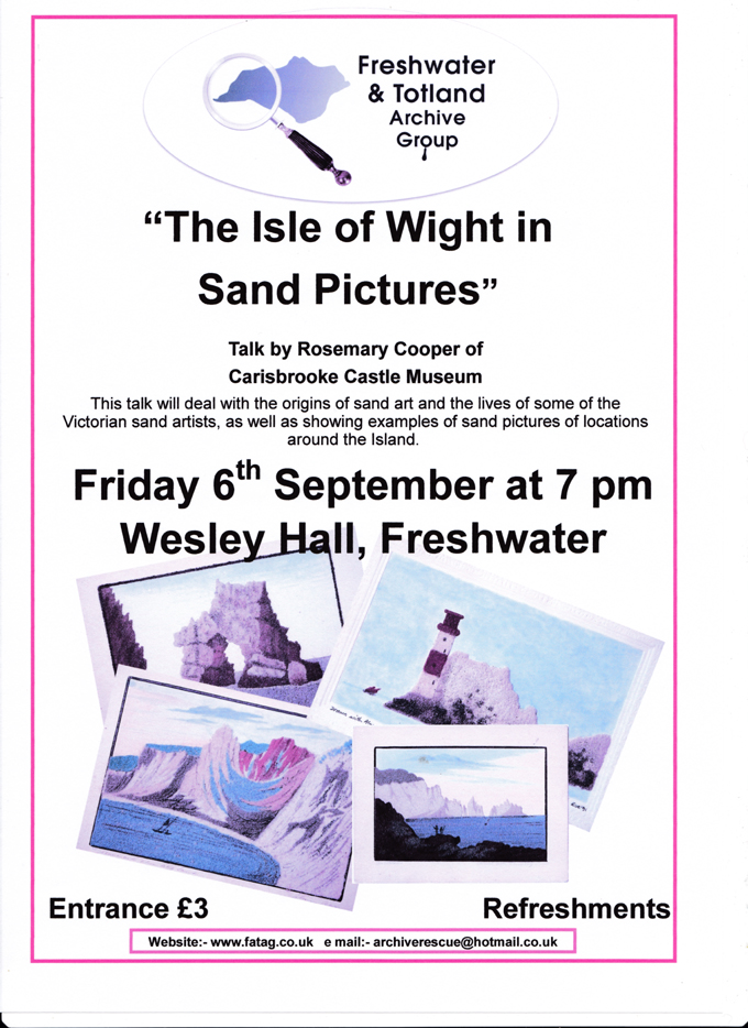 Sand Pictures
Friday 6th 7pm 
Wesley Hall